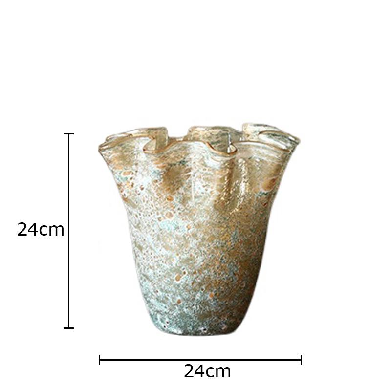 

Pleated Painted Glass Vase Flower Pots Table Decoration Flower Arrangement Hydroponics Floral Vases Room Aesthetic Decor