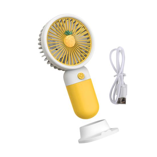 Mini Fan Multifunctional Summer Cartoon Fruit Cool Rechargeable Handheld Mini Fan Phone Rack