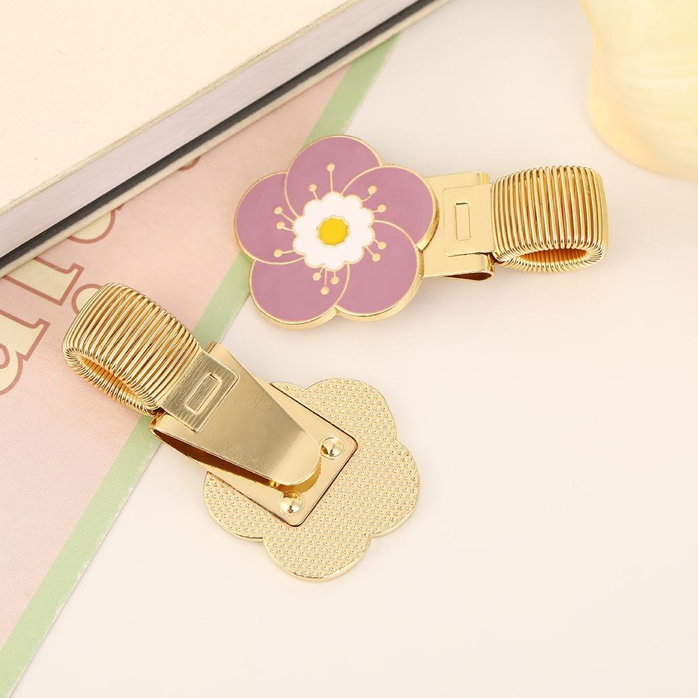 Metal Spring Pen Clips Bookmark Pen Loop Holder Portable Flower Pen Holder  Stationery Supplies