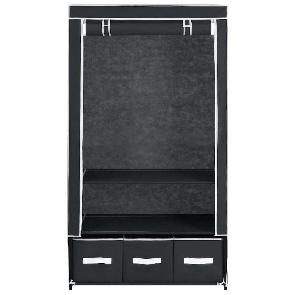 Wardrobe Black 87 x 49 x 159 cm Fabric