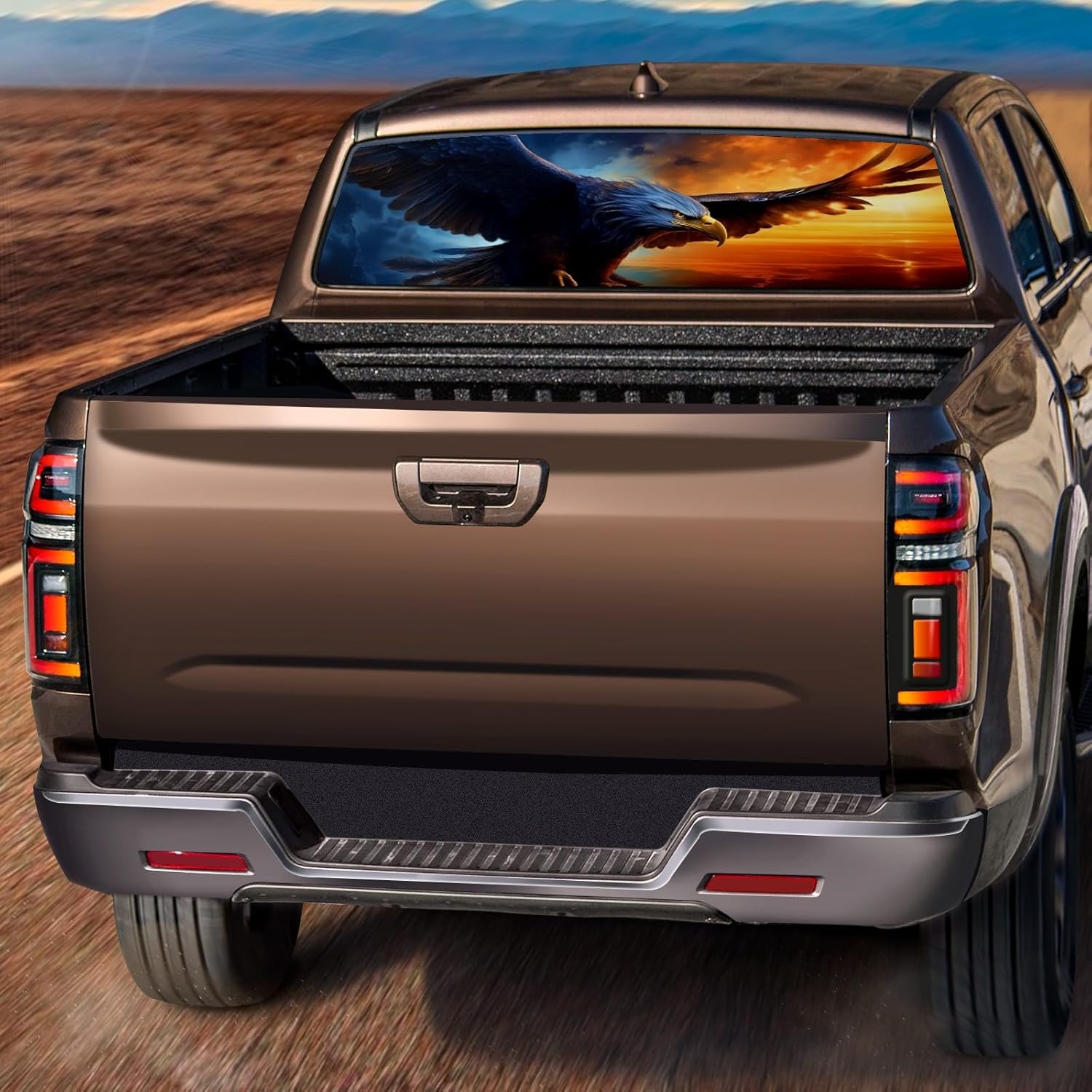 

Графические наклейки на заднее стекло грузовика Орел Наклейки на окна пикапа 66 x 22 Перфорированная виниловая пленка для заднего стекла грузовика Наклейка для грузовиков внедорожников олений