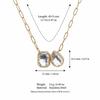 Multi Zircon Zircon Charm Necklace Stainless Steel Plated Y-Shaped Chain Necklace  for Daily Wear
