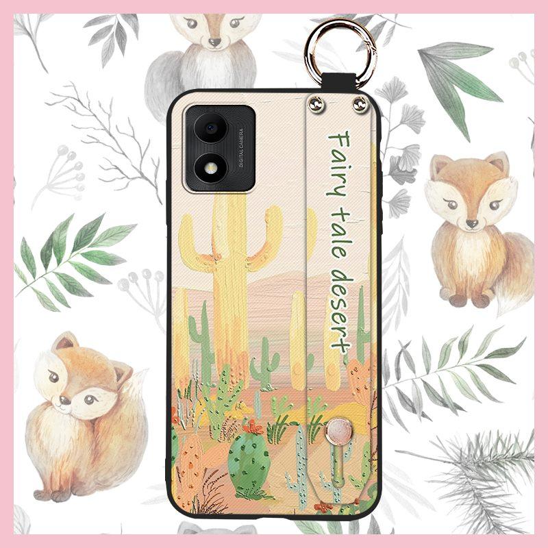 Soft Case Back Cover Phone Case For TCL 305i Shockproof Durable Ring Wrist Strap Phone Holder Anti-knock Oil Painting