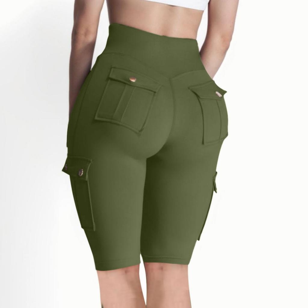 Damen-Arbeitskleidung Hohelastische Enge Yoga-Hose, Schnelltrocknende 5-Zoll-Laufshorts