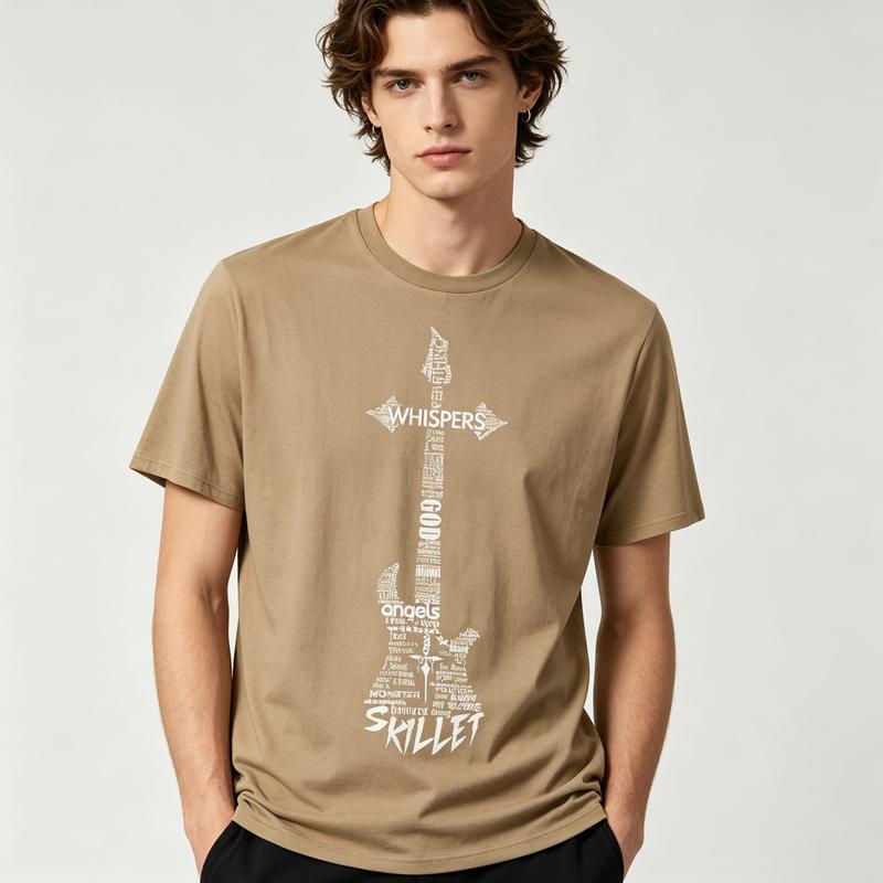 Skillet Rock Band Lyrics Guitar Graphic TShirt for Unisex Unisex 100 Cotton Soft Breathable Casual Summer Streetwear Gift