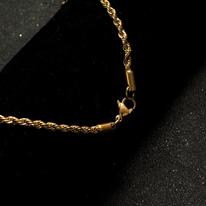 Stainless Steel Twisted Chain Necklace for Women & Men - Simple Titanium Steel Fashion Design
