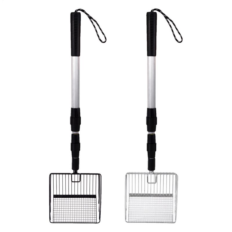 Rozciągliwa łopatka do żwirku dla kota Szybkowa do kurnika Długi uchwyt Metalowe akcesoria Narzędzia do oddzielania odchodów i śmieci w ogrodzie