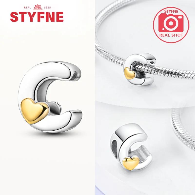 Silver 925 26 Alphabet Letters Charm Heart Love Bead for Charms Bracelets for Women DIY Fine Jewelry Gifts
