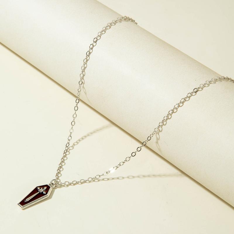 Collier Pendentif Croix Gothique Ajouré Incrusté de Diamants Ensemble Y2K Personnalisé Épine Amour Perles Noires Empilées Ensemble de Colliers