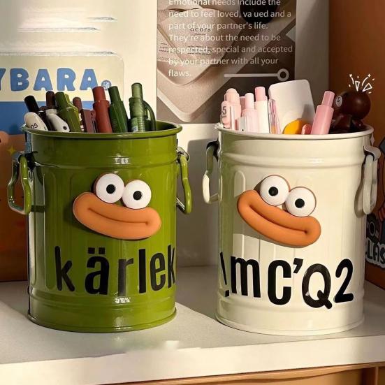 Cartoon Pen Holder Sausage Mouth Storage Bucket Large Capacity Student Desktop Storage Box Desk Organizer for Office Home