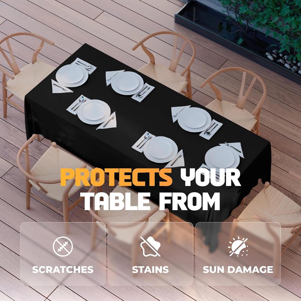 Solid Color Rectangle Tablecloth Dustproof Anti-scratch Dining Table Cover for Wedding Party Exhibition Advertising Decoration