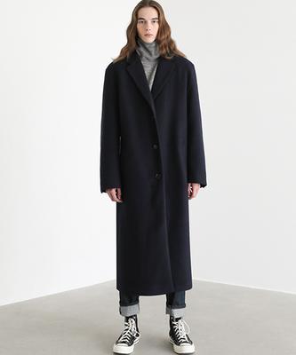 Avandress Unisex Flex Long Oversized Coat Dark Navy