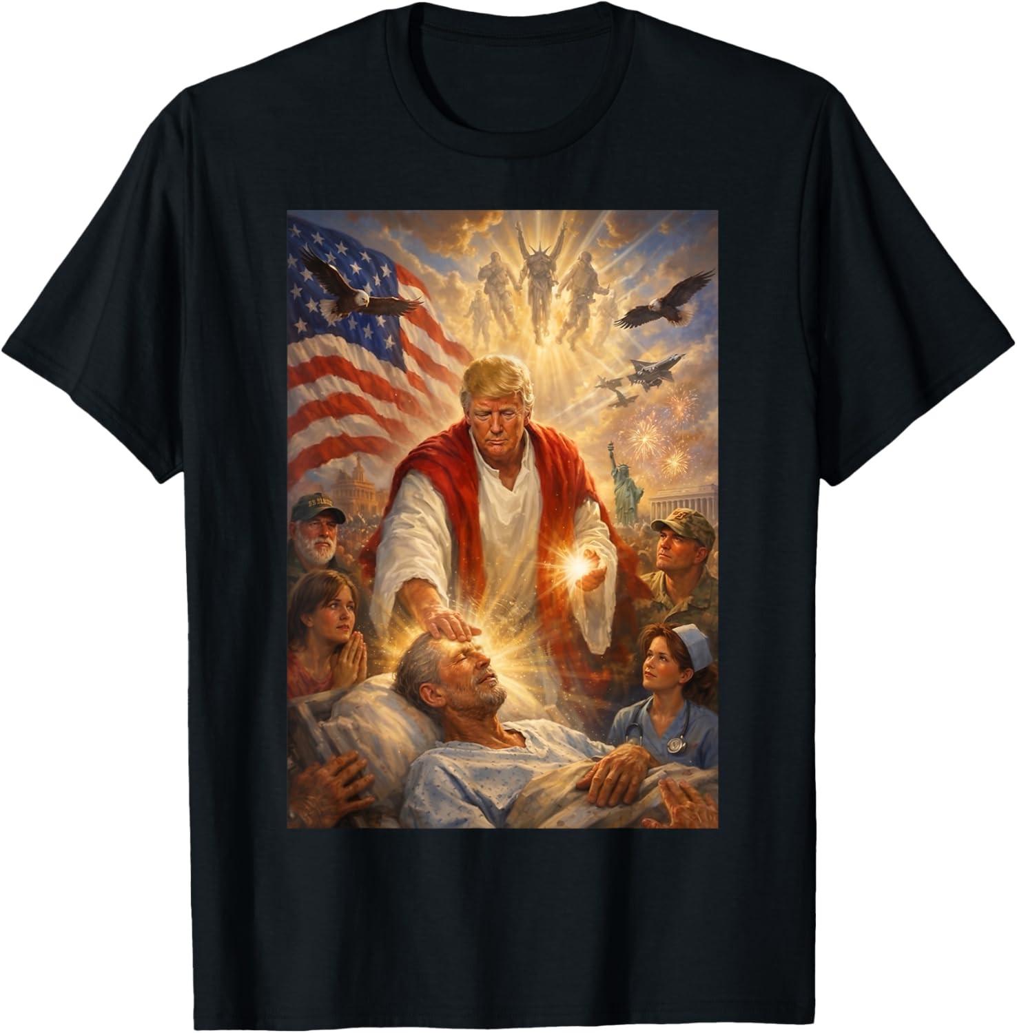 Trump as Jesus Patriotic Graphic Unisex T-Shirt XXXL