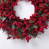 Christmas Wreath Decorations Red Berry Circle Garland for Holiday Wall Front Door Shop Decor