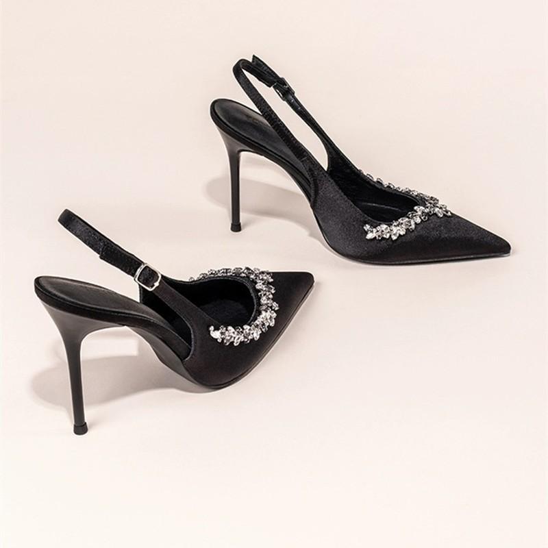 2025 Heißer Verkauf Neue Frühling- und Sommer-High Heel Damen Sandalen Mode Spitzschuh Kristallschuhe Damen Elegant Tanzparty Pumps