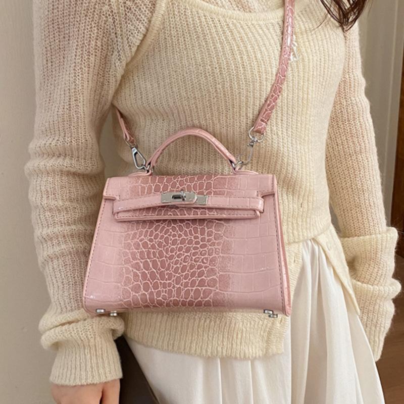 Modna Torba ze Wzorem Krokodyla - Torebka na Ramię - Wszechstronna i Stylowa Torba Crossbody