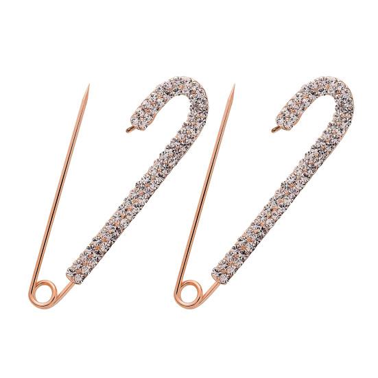 2Pcs Cardigan Large Pins, Safety Pin Design Bee Shape Brooch, Alloy Plating Clothes Scarves Bags Safety Pins розового золота