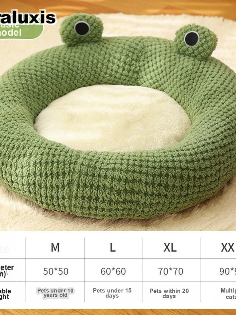 Little Frog Series Warm Cat Bed Dog House Winter Season Pet Nest