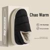Men's and Women's Winter Waterproof Cotton Slippers - Silent, Plush, Warm, Thick Sole, Closed Heel, Deodorant Down Cloth