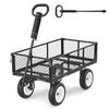 VEVOR Garden Cart, 900 LBS, Heavy Duty Steel Yard and Garden Utility Wagon with 10-Inch Tires, Outdoor Gardening Stool with Adjustable Handle