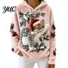 Winter Pullover Hoodie Damen Weihnachten Katze Aufdruck Hoodie, Übergroßes Langarm Sweatshirt, Tägliche Kleidung Sweatshirt Lässig Locker Kordelzug Kapuze