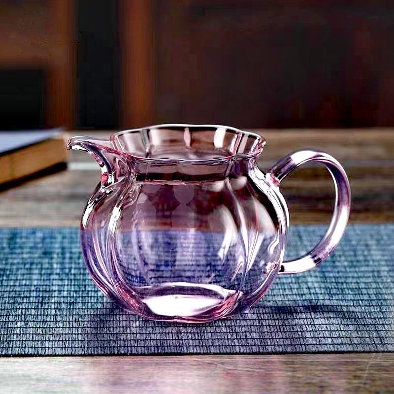 

300ml Pumpkin Heat Resistant High Borosilicate Glass Fair Cup Tea Pitcher Kung Fu Tea Set Chahai Tea Cup Tea Dispenser Tea 300ml розовый