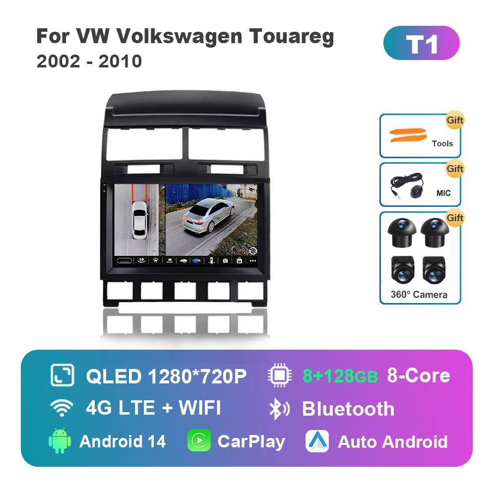For VW Volkswagen Touareg 2002 - 2010 Car Radio Multimedia Player 4G GPS Navigation Android 14 WiFi DSP Stereo Touch Screen