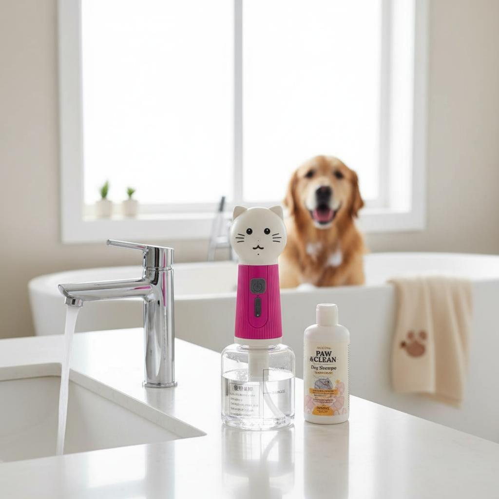 Feline Foam Dispenser Quiet Automatic Pet Lather Generator Automatic Suds Generator Easy To Clean Bath Tool Cordless