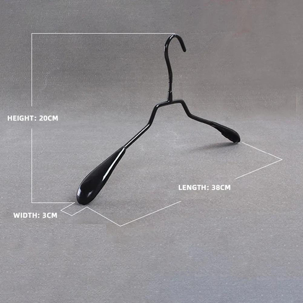 5pcs Metal Dip Plastic Clothes Hanger Pants Clip Wide Shoulder Adult Non-slip Seamless Drying Rack Wardrobe Storage Space Saving