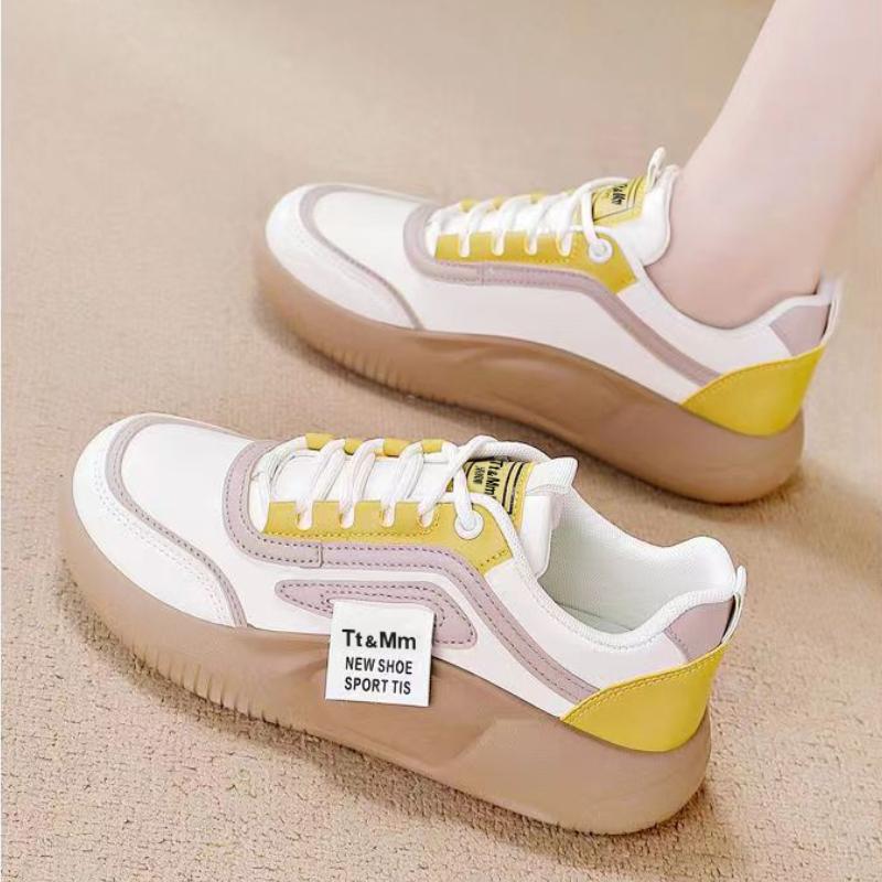 Trendy Board Shoes for Women 2024 New Casual Breathable and Comfortable Women's Shoes Lace Up Thick Sole Women's Single Shoes