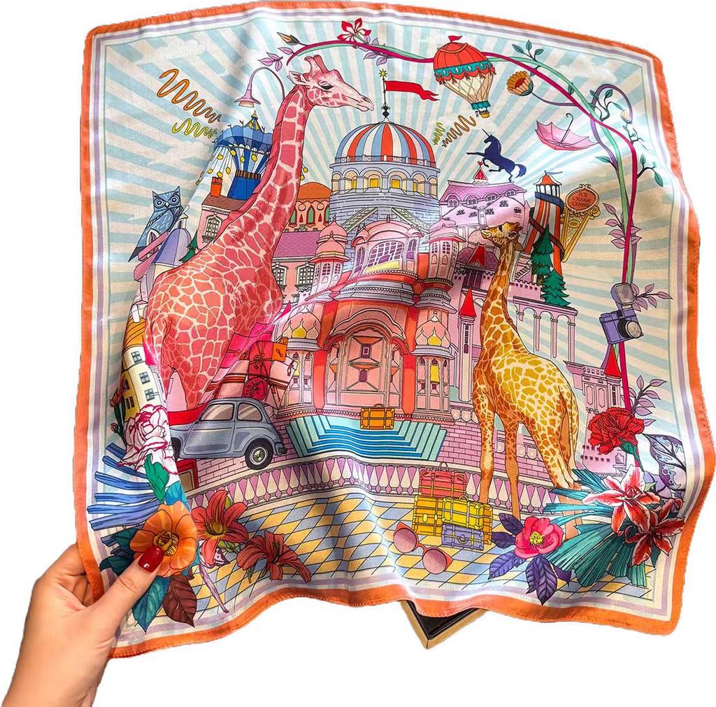 Fashion 100% Real Silk Headscarf Square Scarf Women Shawl Foulard Hijab Headband Wrap Bandana Neck Bufanda Echarpe sjaal