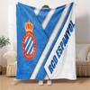 Espanyol Fc Stadium Flannel Blanket, Soft Polyester, Modern Design, All-Season for Camping, Travel, Gifts for holidays or birthdays