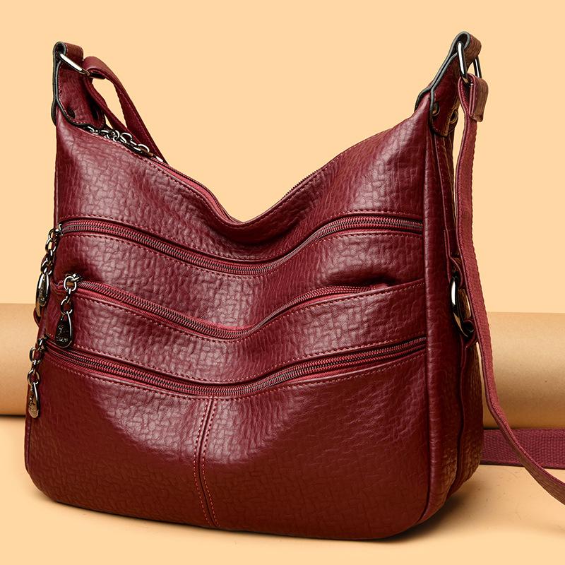 Women's Bag Fashion Soft Leather Large Capacity Mother Shoulder Crossbody Bag