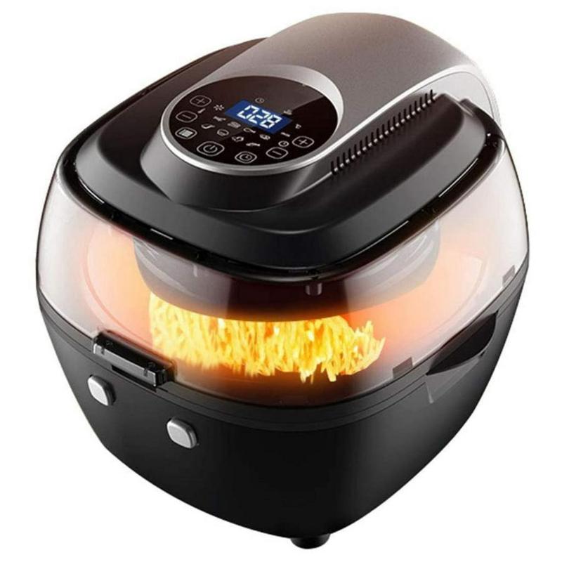 220V 6L 1500W Cooker Smart Touch LCD Airfryer Pizza Oil free Air Fryer Multi function Smart Fryer for French fries Health Fryer чёрный