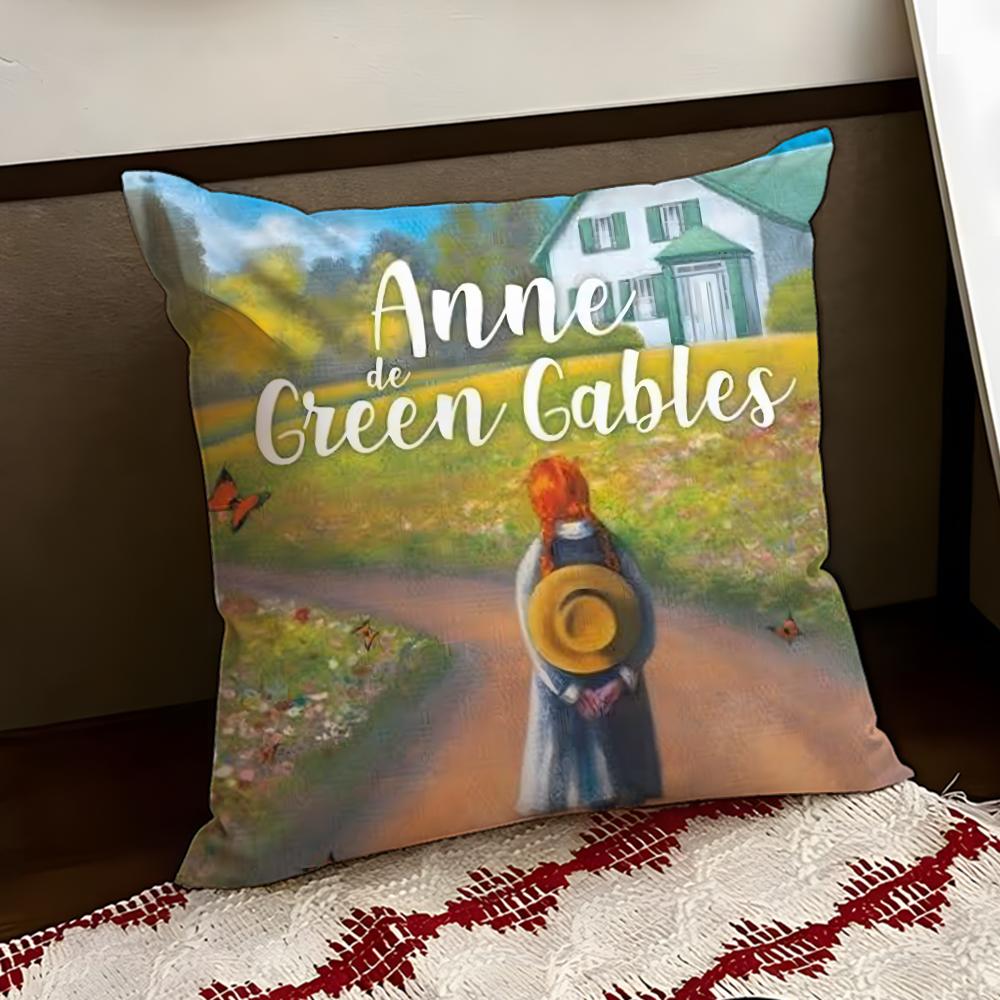 Books Anne of GGreen Gables Cushion Cover Reversible Soft Durable Pillow Cover Home Car MultiScene Use for Daily Comfort