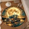 Thunder Truck Journey Round Rug for Livingroom,Bedroom, Palyroom, Chair Rug, Area Rug, Circle Carpet, Large Size Fan Christmas Gift