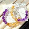 Retro High Quality Natural Amethyst White Crystal Citrine Contrasting Color Bracelet Bracelet.