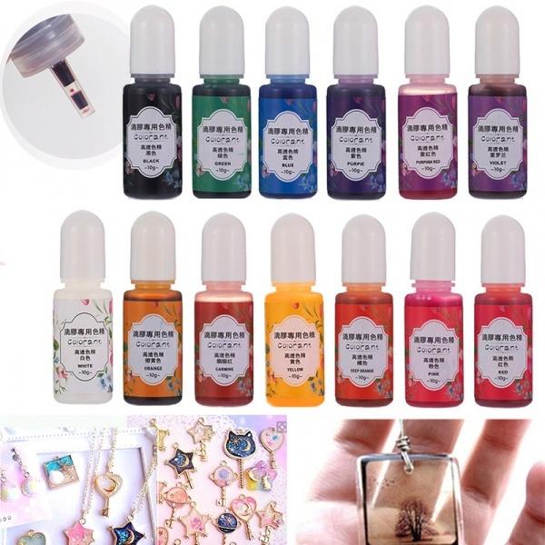 13 Bottles 10G Epoxy Uv Resin Coloring Dye Colorant Pigment Mix Color Diy Set