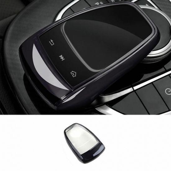 ABS Black Central Console Multimedia Cover Trim 1X For Benz C-Class 2015-2018
