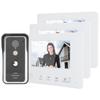 2?Wire System Video Doorbell Kit 7in TFT LCD 3 Monitors Clear Night Vision Home Intercom 100?240V