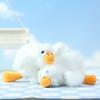 Charming White Goose Keychain Furry Plush Toy Cartoon Character For Gifts