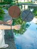 Durable Vintage Handheld Bamboo Fan with Embroidery for Summer Portable Hanfu Waist Fan Foldable Round Fan