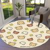 1pc Rilakkuma Pattern Cute Animals Round Carpet, Made of Polyester,Perfect for Decorating Office Chairs, Living Rooms,Vibrant Decorative Rug