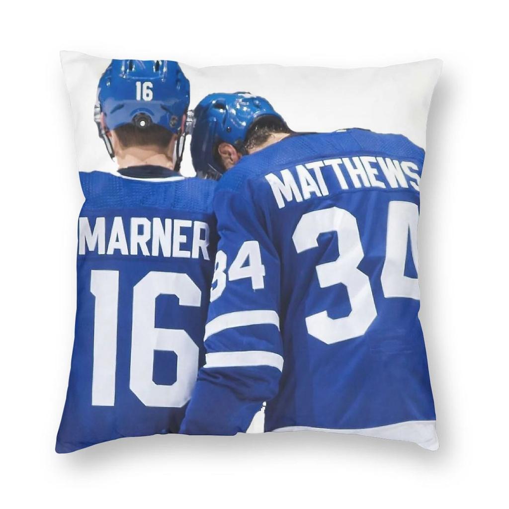 Mitch Marner Auston Matthews Kissenbezug Polyester Leinen Samt Bedruckt Reißverschluss Dekoration Heimkissenbezug