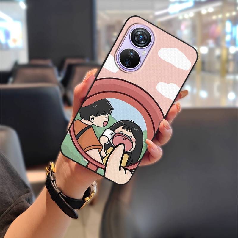 Handytasche Komplettschutz Handyhülle Für Blackview A200 Pro Rückseite Paar Cartoon Wasserdicht Stoßfest Staubdicht TPU