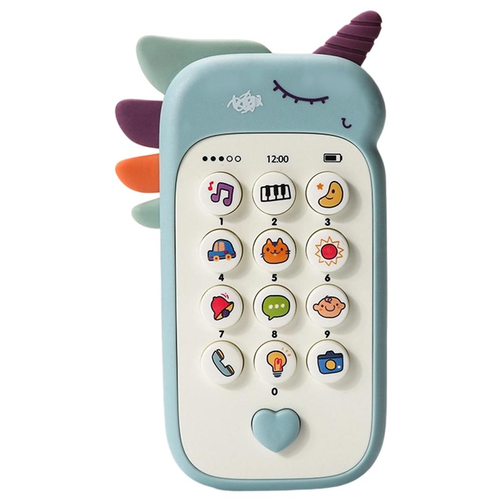 Kids Learning Phone Toy Educational Music Story Bilingual Development with Interactive Light-Up Buttons