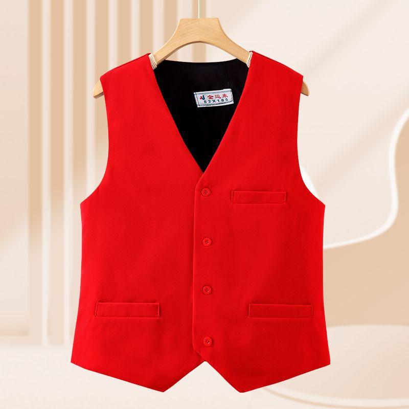 New Middle-aged and Elderly Women's Horse Clip Plus Fat Enlarged Women's Vest Black Red Suit Shoulder Professional Horse Clip