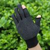 1 para rękawic sportowych bez palców antypoślizgowe ochrona przeciwsłoneczna poliester otwarte palce wędkarskie zbieranie herbaty sporty na świeżym powietrzu