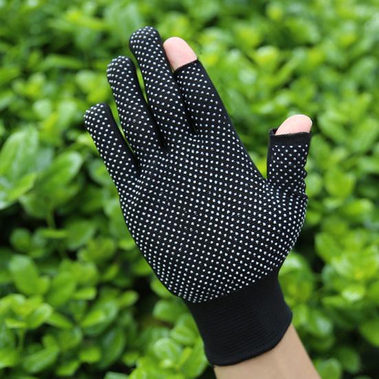 1 Pair Sports Gloves Fingerless Anti-slip Sun Protection Polyester Open Finger Fishing Tea Picking Gloves Outdoor Sports