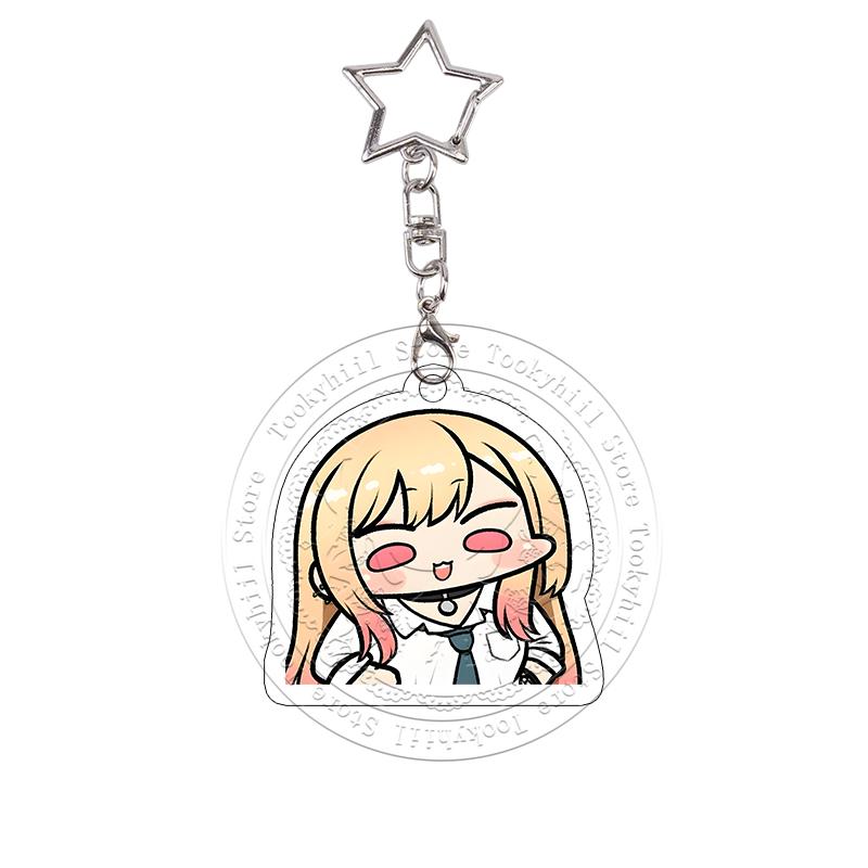 My Dress-Up Darling Acrylic Keychain Cos Props Chibi Cute Anime Charms Marin Kitagawa Keyring Bag Pendant Decoration Cartoon